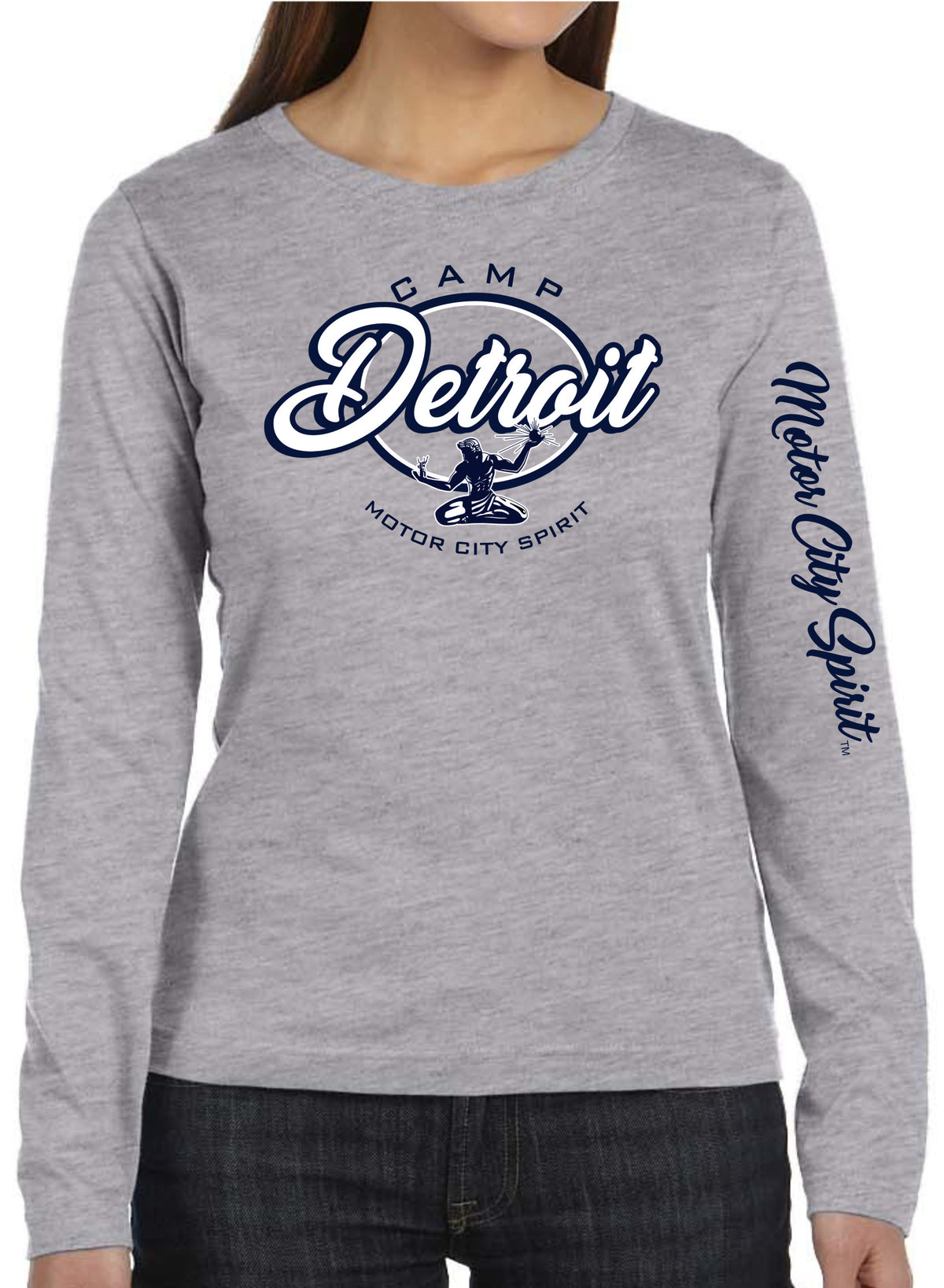 Camp Detroit Apparel Ladies Long Sleeve Soft Style Fit T-Shirt