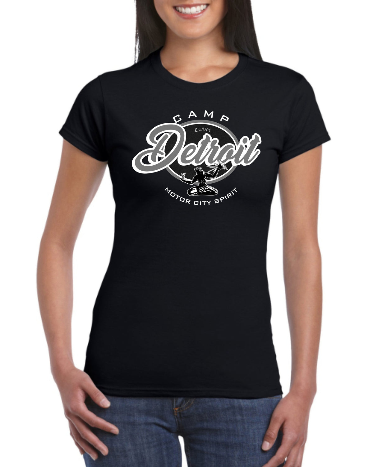 Camp Detroit Apparel Ladies Short Sleeve Softstyle Fashion Tee
