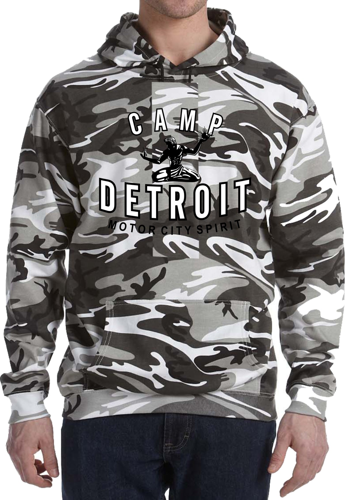 Camp Detroit Apparel Camo Pullover Hoodie